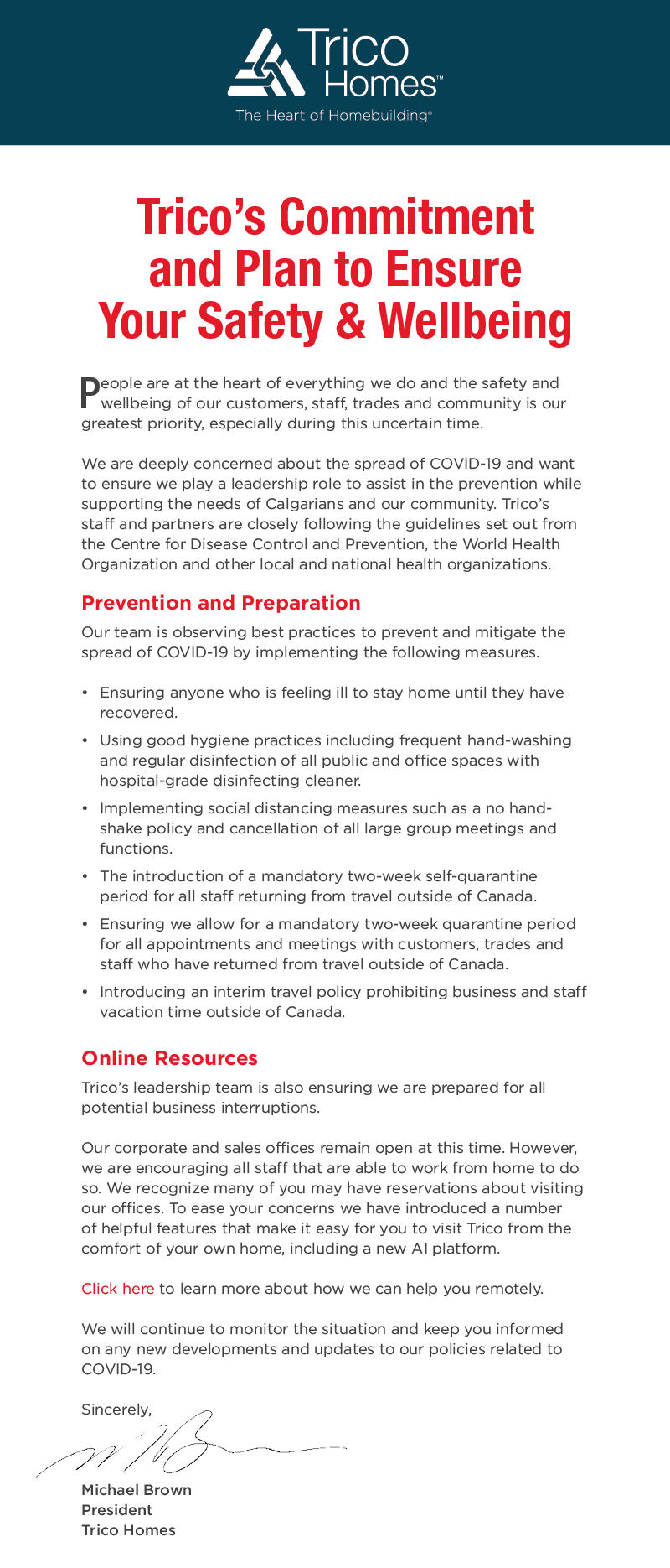 Trico Homes AI Website
